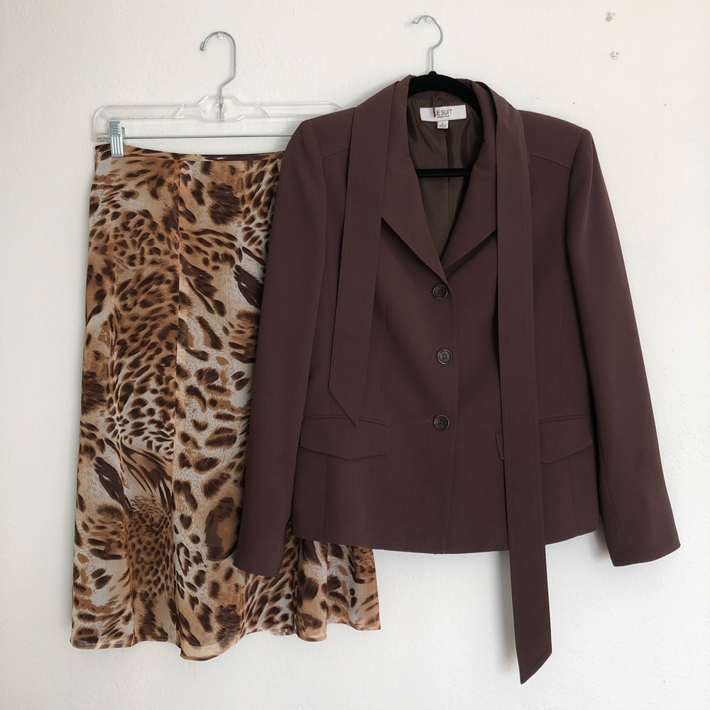 [Le Suit] Leopard Skirt Suit